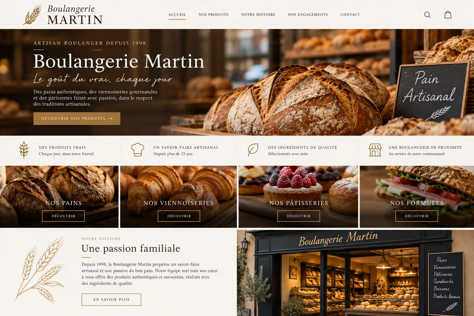 Aperçu du site web Boulangerie Martin
